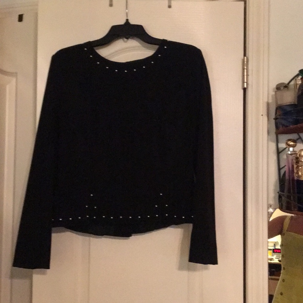 Cute vintage button back top with studs. Suede.